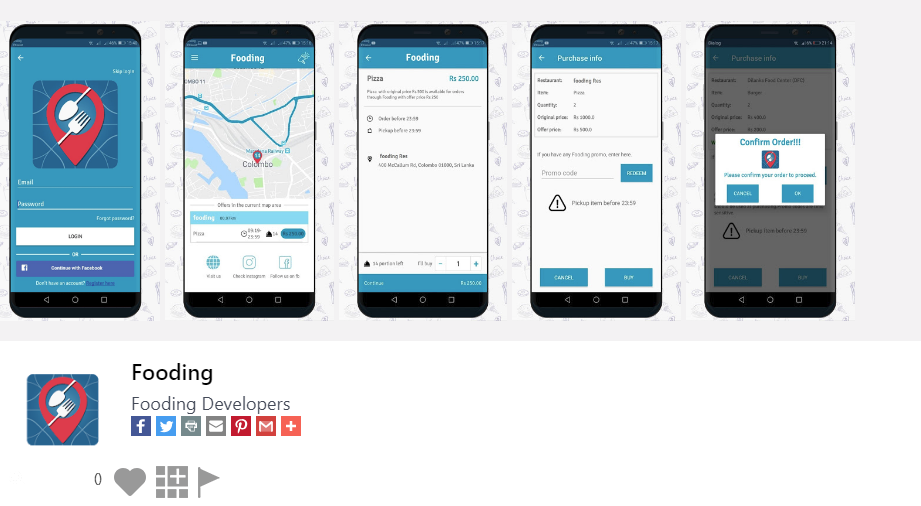 Fooding - [ https://play.google.com/store/apps/details?id=com.zonzoctech.fooding ]